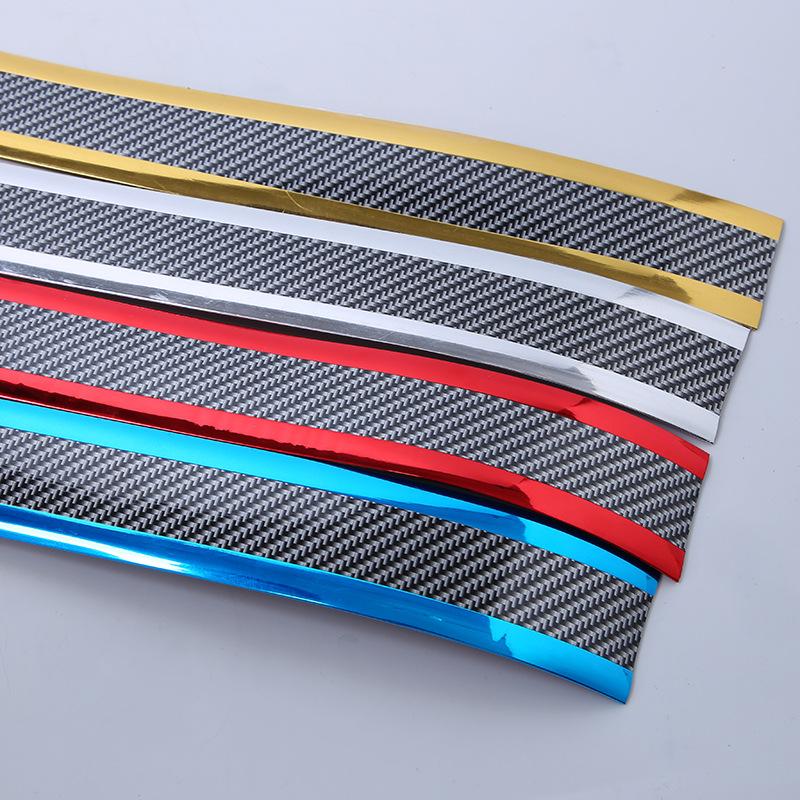 new Car carbon fiber rubber molding strip soft black bumper decorative threshold protector car styling sticker