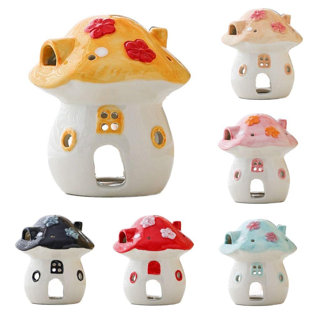 Cute Mushroom Candle Holder Romantic Creative Mushroom Incense Burner Anti-slip Non-toxic Ceramic Aromatherapy Stove