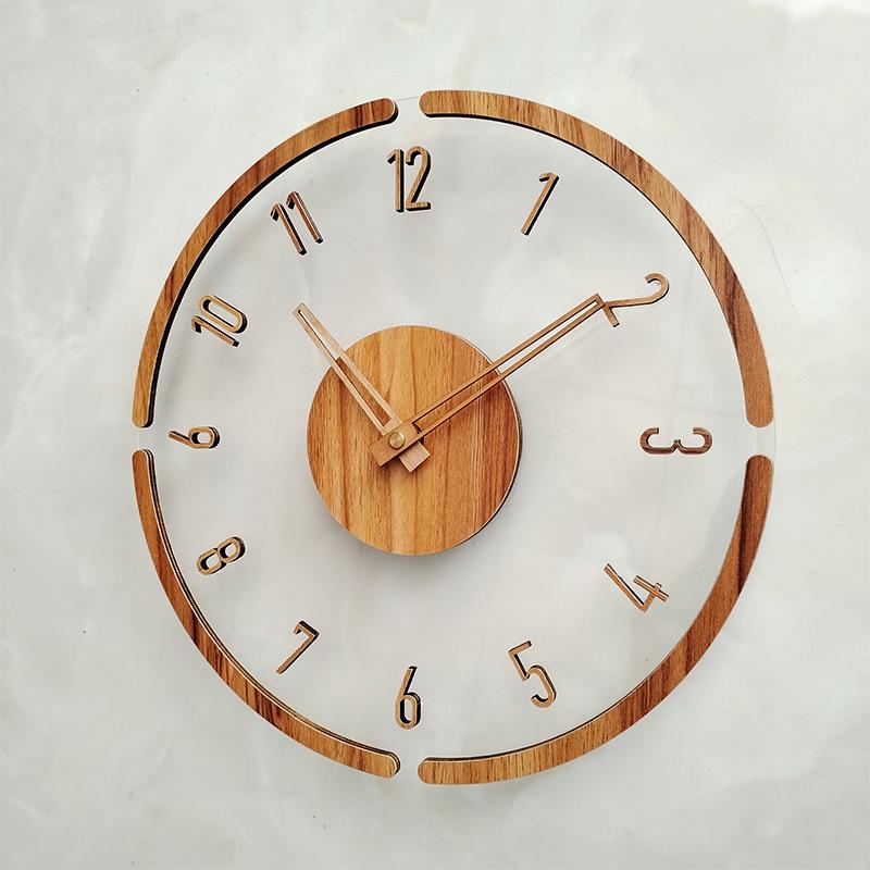 Transparent Creative Wall Clock for Living Room - Decorative Home Clock with Numbers