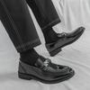 Fashion Men Shoes Retro Business Loafers Black Green PU Men Thick-soled Anti-slip Fashionable Leather Shoes Social Shoes Sizes 38-46