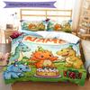 3pcs Custom Name Dinosaur Bedding Set Duvet Cover Closure Includes 1 Duvet Cover & 2 Pillowcases, Soft and Comfortable for All Seasons.