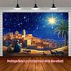 1pc Christmas Eve star Christmas Eve religious theme background cloth, party banner, holiday decoration Christmas Eve