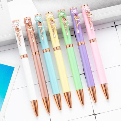 1Pcs Mode Bunte Blume Clip Kugelschreiber Schule Bürobedarf Studenten Schreibwaren
