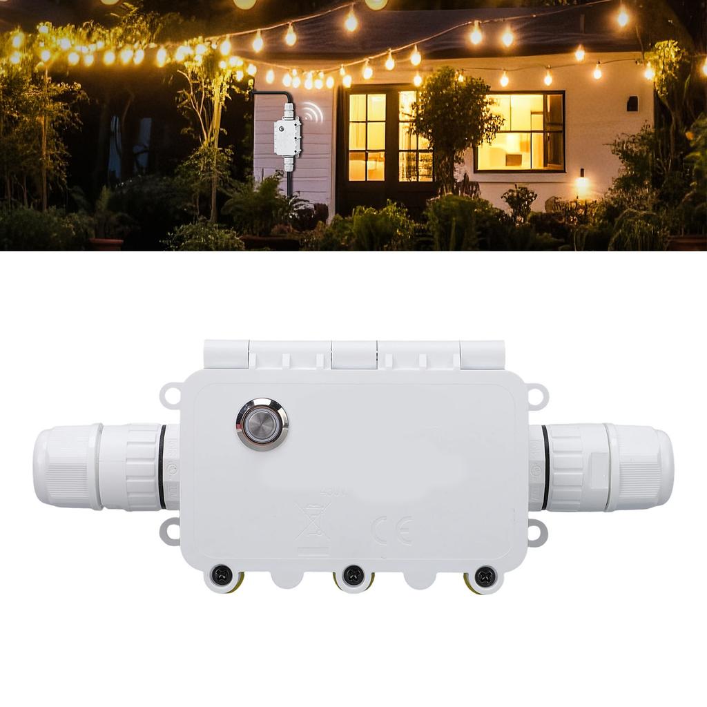 Outdoor WiFi Junction Box 16A IP67 Water Proof Box APP Control Smart Timer   for Pool Pathway Light Holiday Decoration
