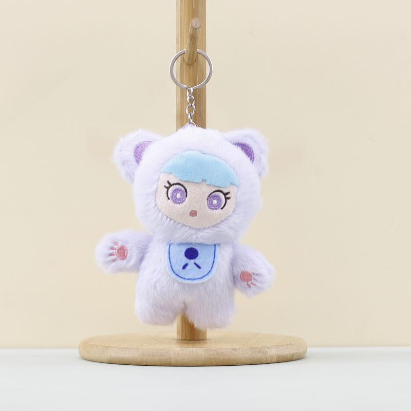 Transformative Bunny Plush Keychain Cartoon Dress Up Rabbit Toy Keyring And