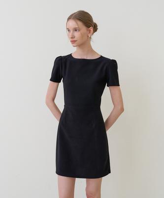 Bye Bye Seop Puff Mini Dress Black [T61]