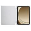 For Samsung Galaxy Tab A9+ Case Y-Fold Stand Pyramid-Patterned Leather+Clear Acrylic Tablet Cover with Pencil Holder
