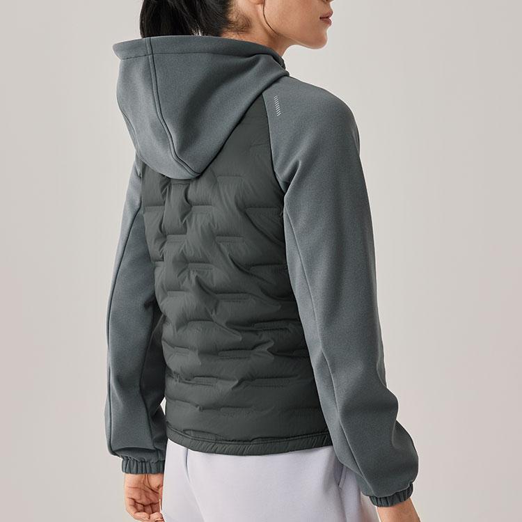 Skechers Windproof Lightweight Warm Woven Cold-Resistant Sports Running Commuting Casual Hooded Zip Short Duck Down Jacket Women Jackets P425W188-0018