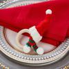 6pcs Handmade Christmas Hat Napkin Rings Wood Napkin Buckle Party Supplies Napkins Holder  Hotel
