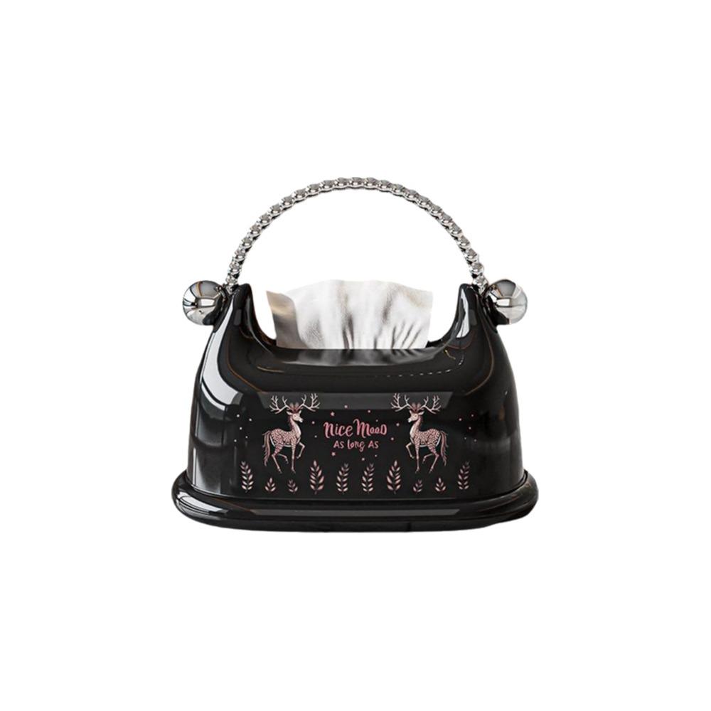 

Practical Plastic Handbag Shape Tissue Box High Aesthetic Decorative Tissue Storage Box with Spring Paper Drawer Box for Home