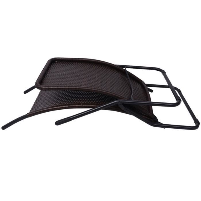 VidaXL Chaise longue pliable résine tressée marron 42945