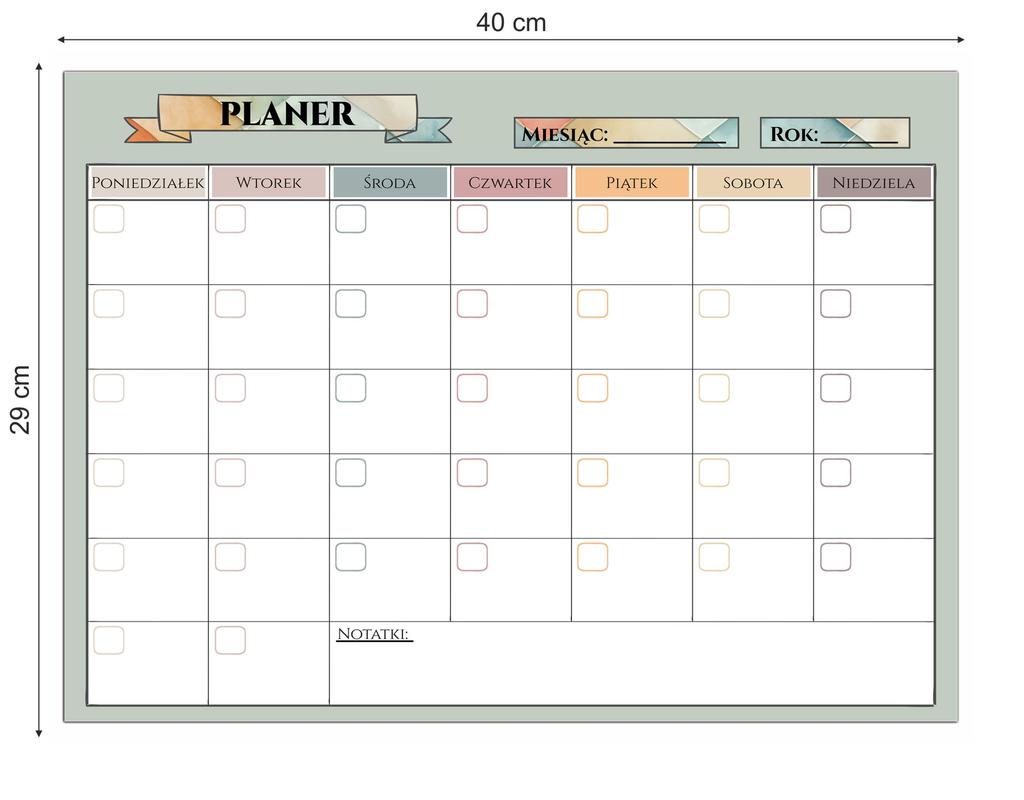 Kalendarz Magnetyczny Planer na lodówkę tygodniowy Tablica + Notes Pisak
