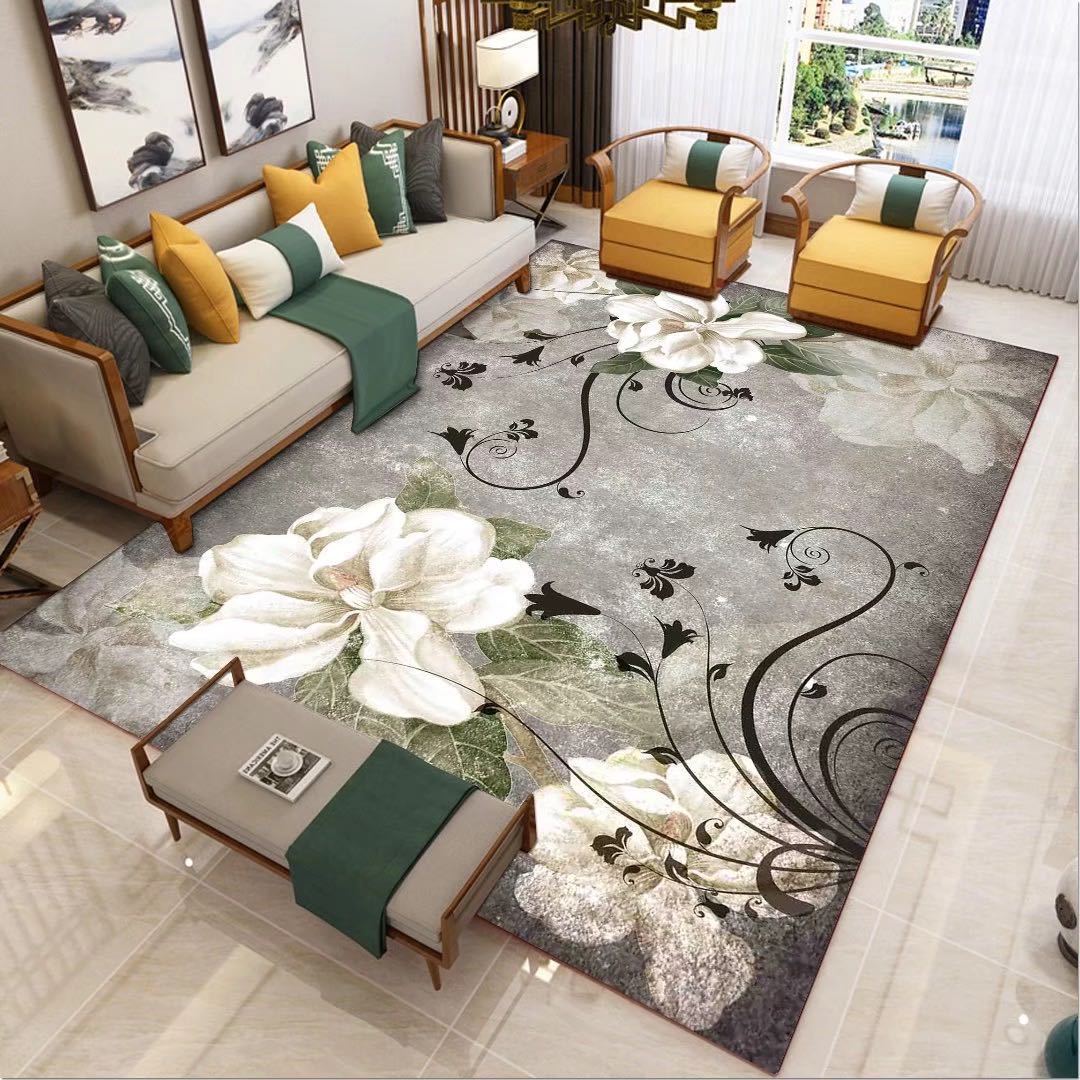 

Ковер с цветочным узором и черепом для гостиной, домашнего декора, ковер для дивана, стола, противоскользящий коврик для прихожей, спальни, ванной комнаты, кухонный коврик 200*300cm