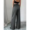 2026 Fashion High Waisted Wide Leg Trousers with Belt Solid Color Office Wear Casual Business Straight Leg Pants Spring Women's Bottoms