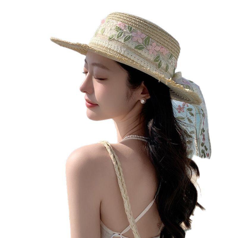 Summer Straw Hat For Women With Wide Brim Sunshade And Adjustable Fit For Beach Vacation