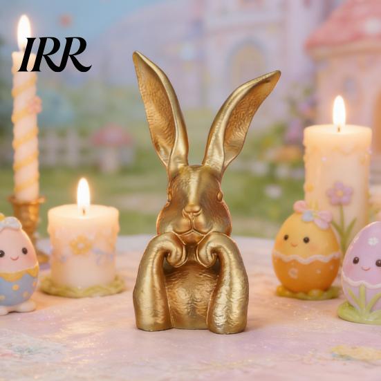 Indoor Bunny Decoration Easter Figurine Cute Rabbit Holding Face Statue 3D Printed Crack Resistant Figure Ornament for Living Room Bedroom