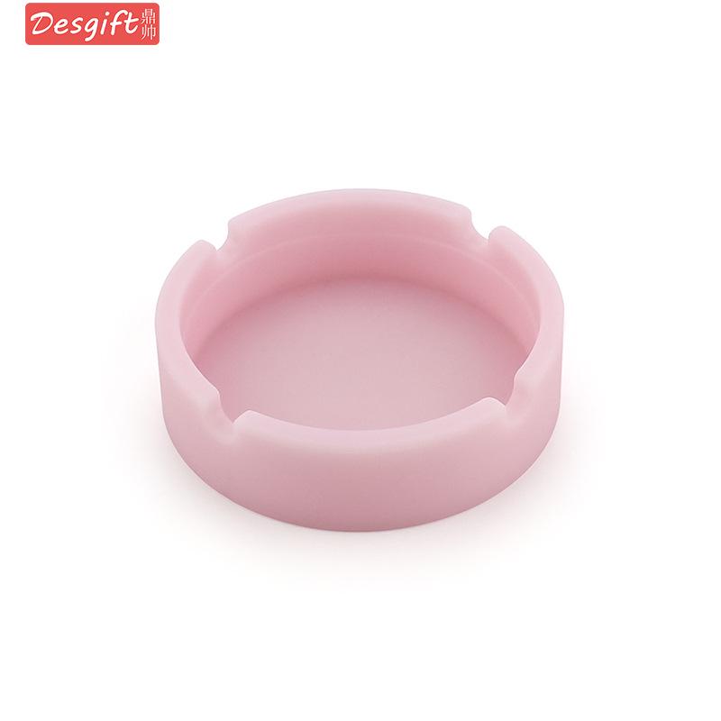 Round Soft Silicone Camouflage Ashtray with Logo - Multi-color Smoking Accessory Holder