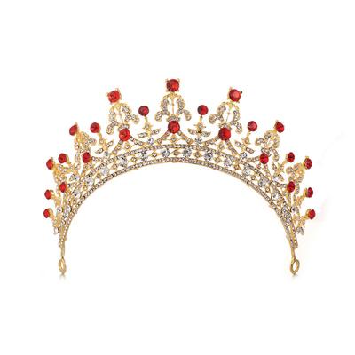 New Retro Golden Crystal Bridal Headwear and Water Diamond Alloy Bridal Crown Hair Accessory From Europe and America
