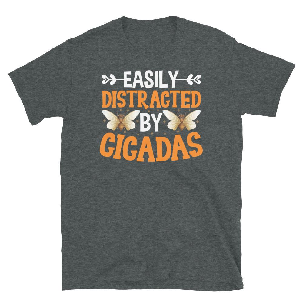 

Easily Distracted by Cicadas Brood Insects Short-Sleeve Unisex T-Shirt XL