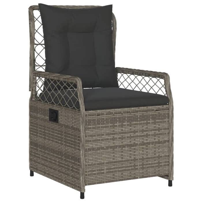 VidaXL Garden Dining Set 5 Pcs Grey Cushions Wicker 3262914