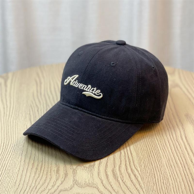 

Japanese-style autumn and winter retro brushed baseball cap for men, casual embroidered soft-top cap that makes the head look smaller and provides Adult54-60Adjustable чёрный