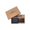 Compact Casual Keychain Calfskin Card Holder Wallet Men Wallet Black 64118-BLK