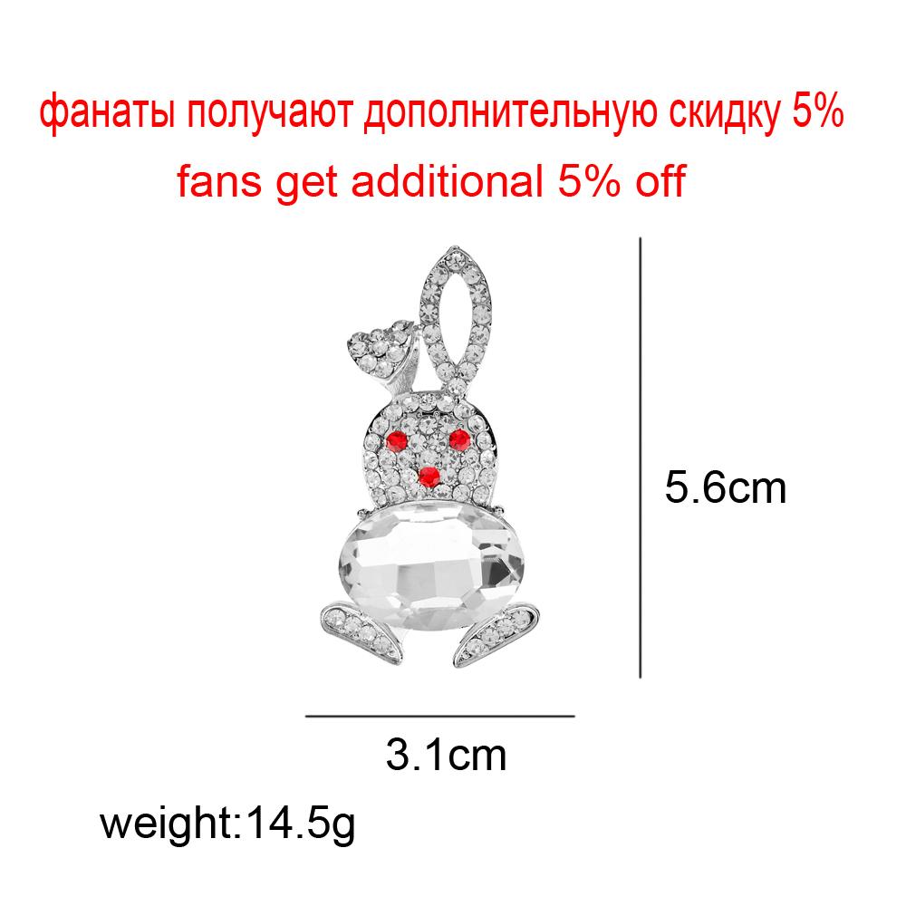 Rhinestone Rabbite Brooches For Women Animal Design Fashion Jewelry 2 Colors Available High Quality New Arrival