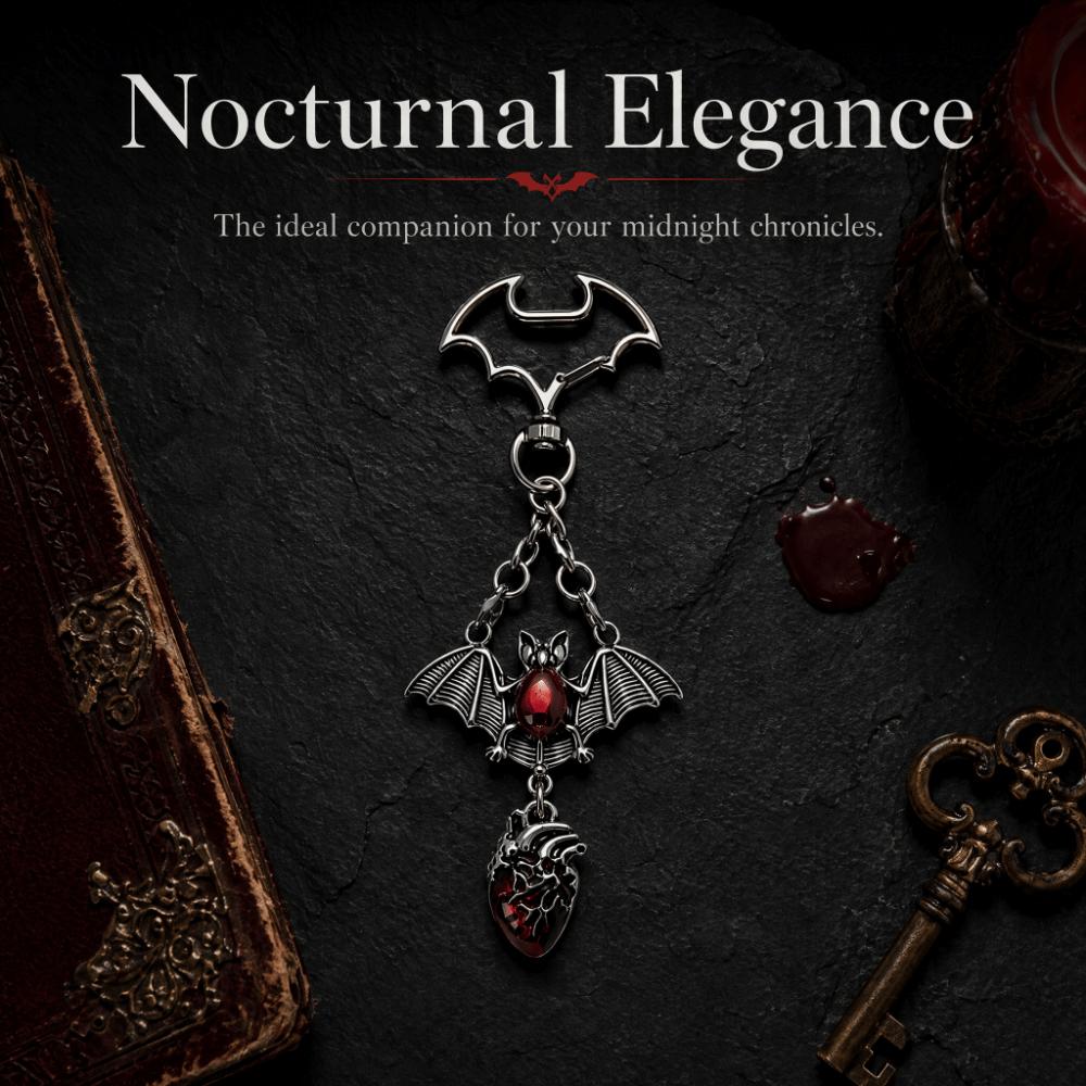Dark Style Gothic Bag Pendant Exaggerated Halloween Charm Niche Personality Bat Keychain  Daily