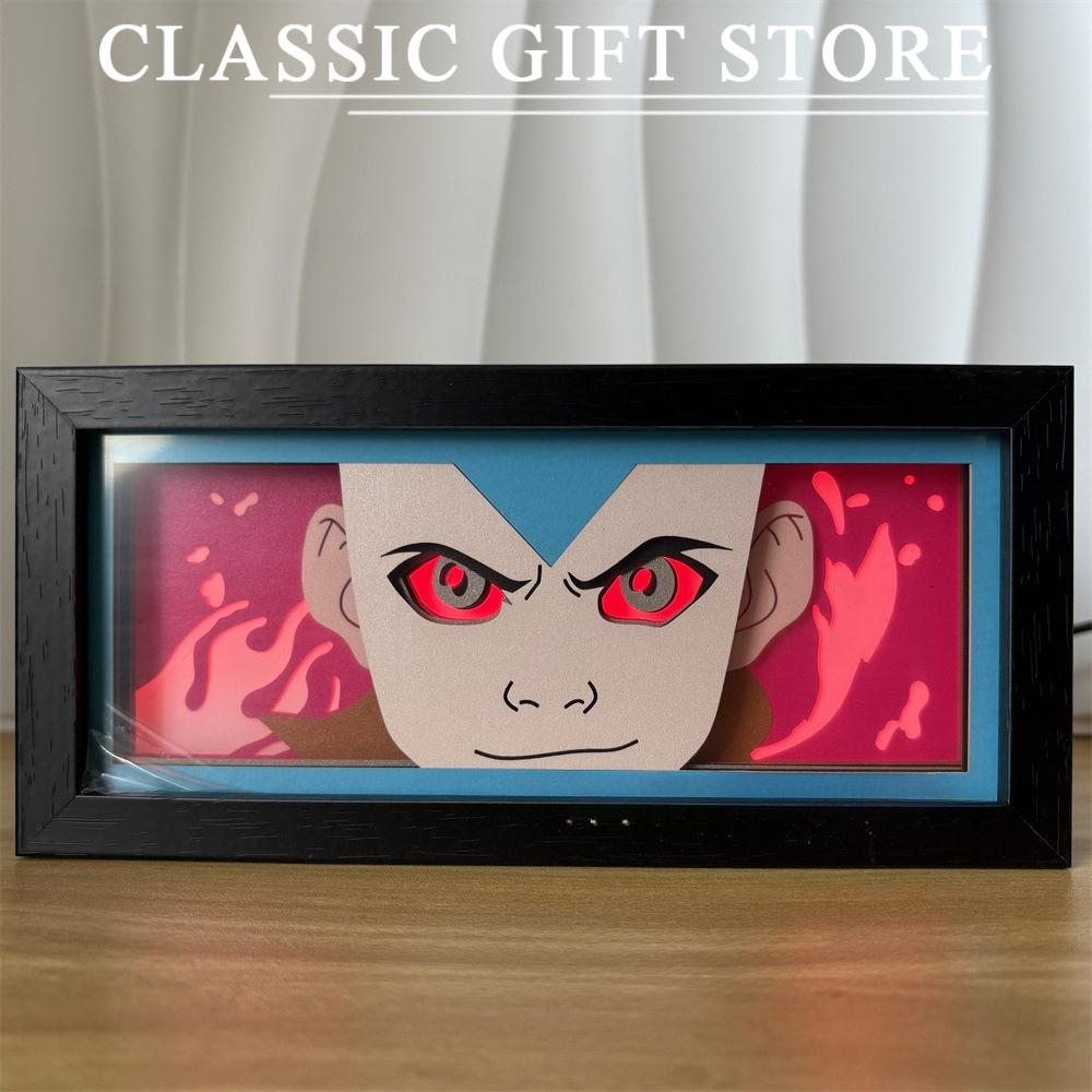Black Photo Frame Kaneki Ken Cartoon Paper Carving 3D Anime Lamp LED Light Box Action Figure Room Decoration Lamp Christmas Gift