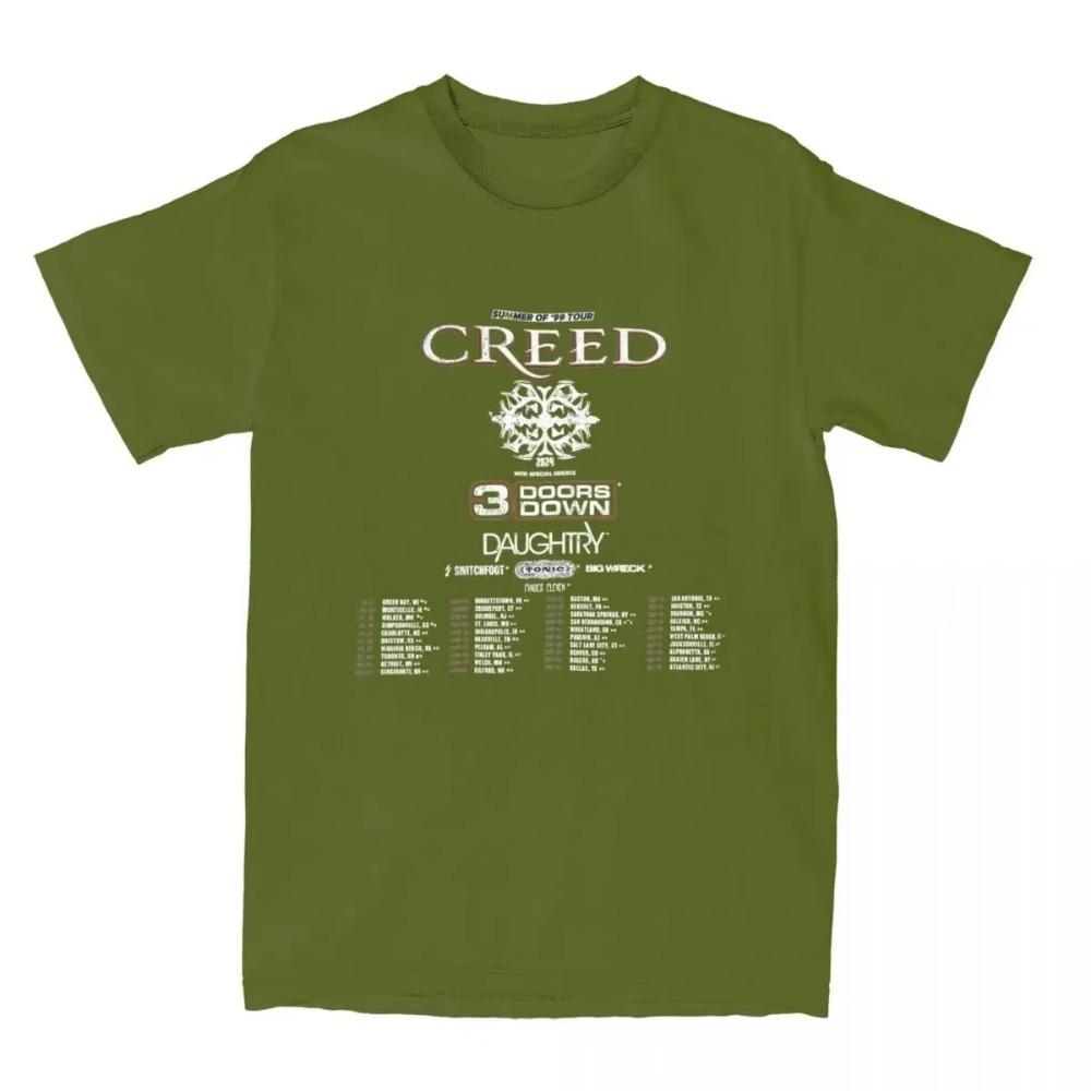 Summer Of 99 Creed Band 2024 Tour Shirt Accessories for Men Women  Vintage Tee Shirt Short Sleeve Clothing Gift Idea