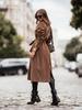 Women's Autumn/Winter Minimalist Double-Breasted Long-Sleeve Woolen Coat With Lapel