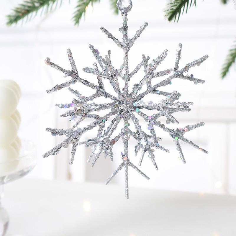 

Нова Залізна 3D Шампанське Золото Сніжинка Ялинкова Прикраса Різдвяна Декоративна Підвіска