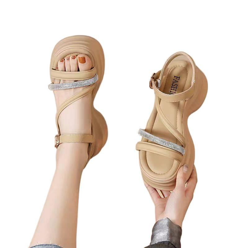 Roman Sandals Lady 2025 Summer Explosion Internet Celebrity Platform European Goods Increase