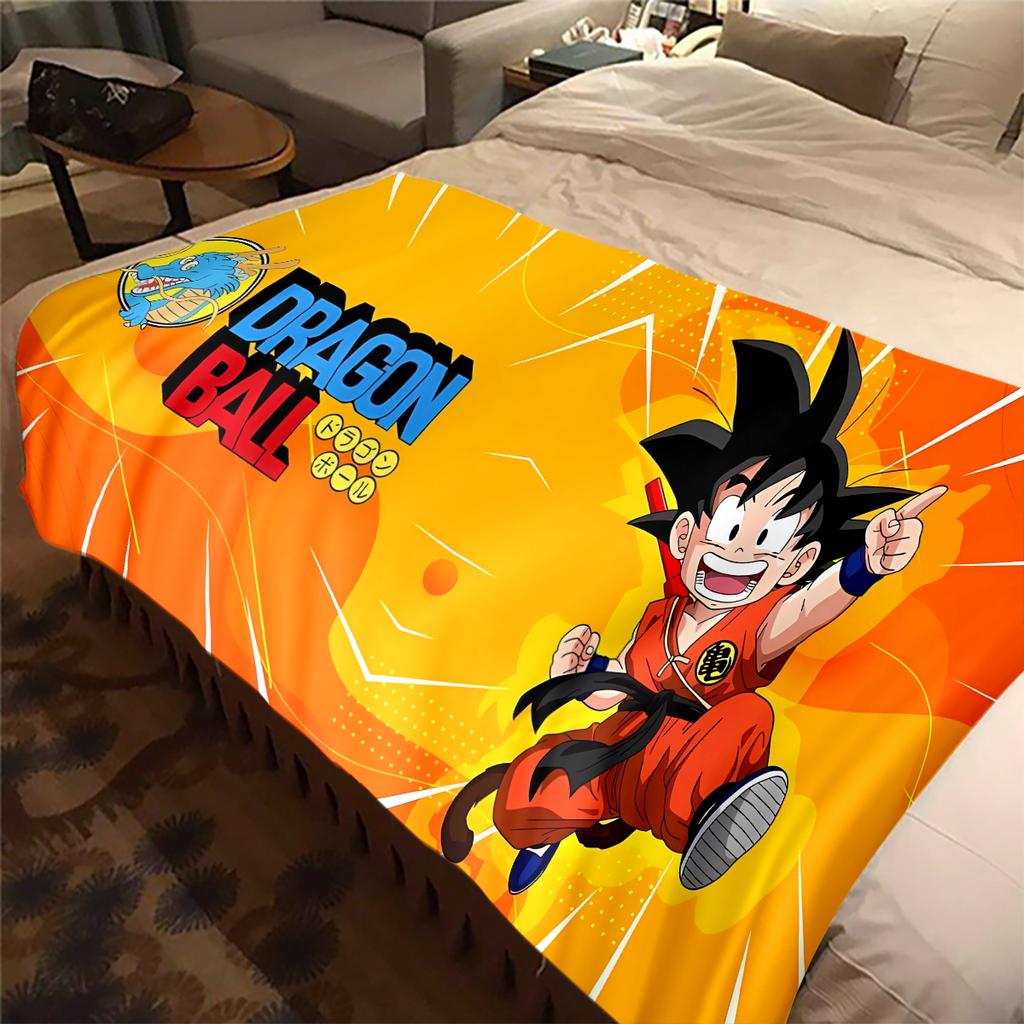 1 ks flanelová deka s potiskem Son Goku, Vysoce kvalitní pro všechna roční období, Domácí dekorace, Teplo a pohodlí, Perfektní jako vánoční dárky