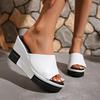 Scarpe alla moda Donna 2024 Pantofole da donna da esterno di alta qualità con plateau Pantofole casual da donna Punta rotonda Zeppe alte Sandali da donna