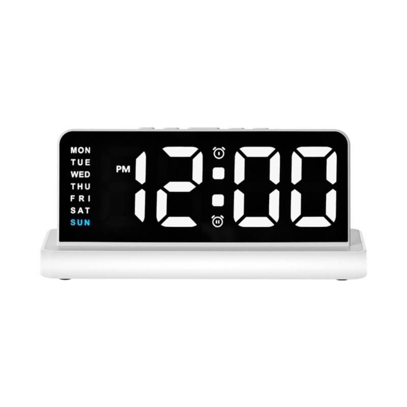 Night Light Digital Alarm Clock Electric Desk Clock with Snooze Date Loud Alarm Day of Week for Living Room Bedroom