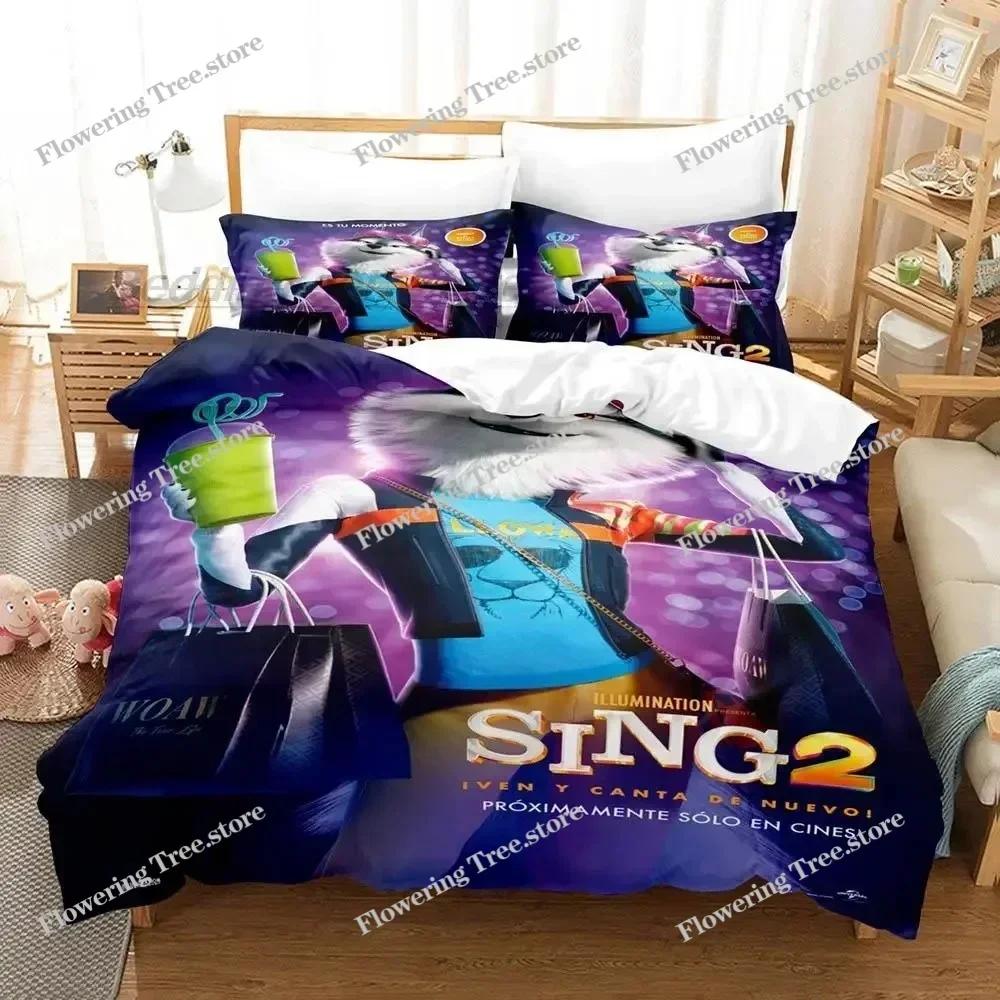 New Sing 2 Bedding Set Single Twin Full Queen King Size Bed Set Aldult Kid Bedroom Duvetcover Sets 3D Print Kawaii Aniem 029