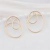 Geometryczne Kolczyki Sztyfty Abstrakcyjne Okrągłe Nieregularne Złote dla Kobiet Puste Akcesorium Biżuteryjne