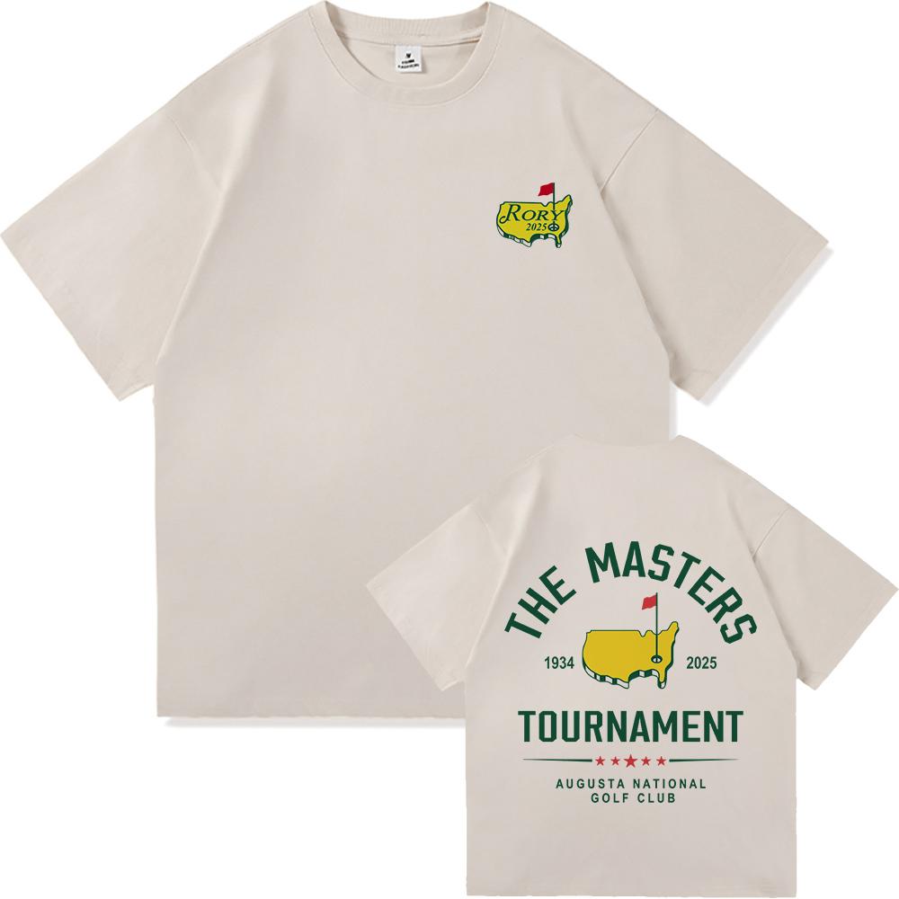 2025 Summer Rory Mcilroy Master Retro Mens Fashion and Leisure Retro Harajuku Highquality Loose Clothes Cotton Tshirt