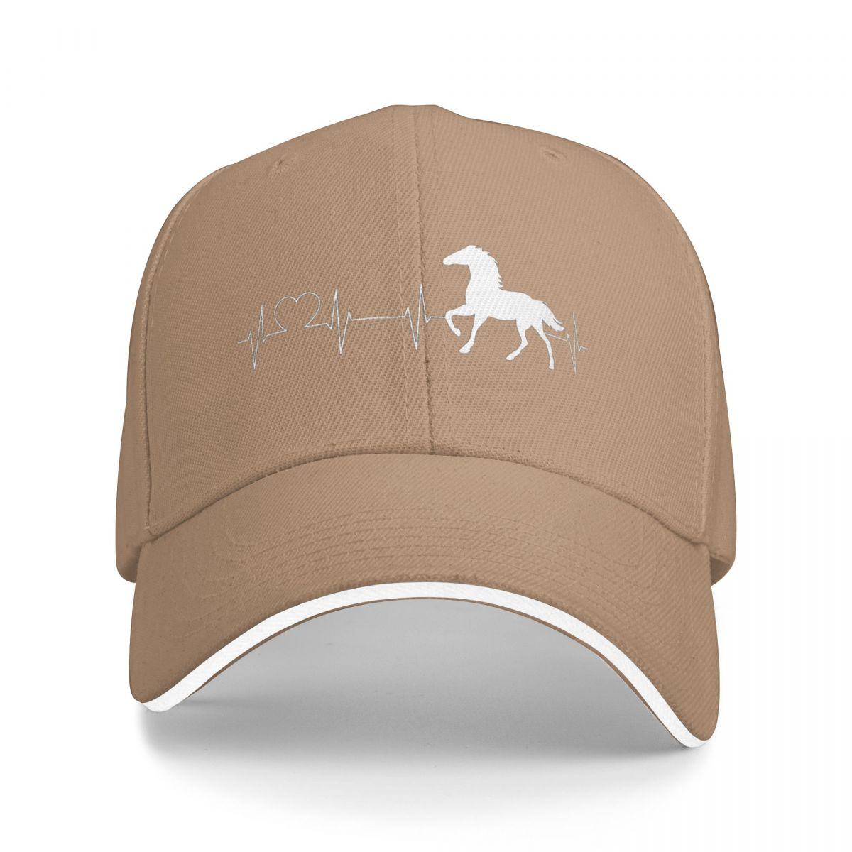 

Horses Heartbeat Graphic Equine Baseball Caps Snapback Baseball Hats Breathable Casual Casquette Outdoor Unisex One Size