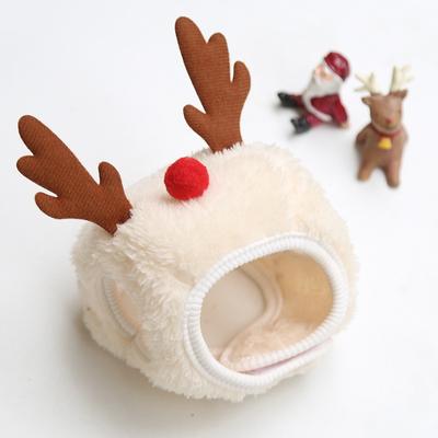Warm Dog Cute Elk Print Hat Dog Pet Hat For French Bulldog Chihuahua