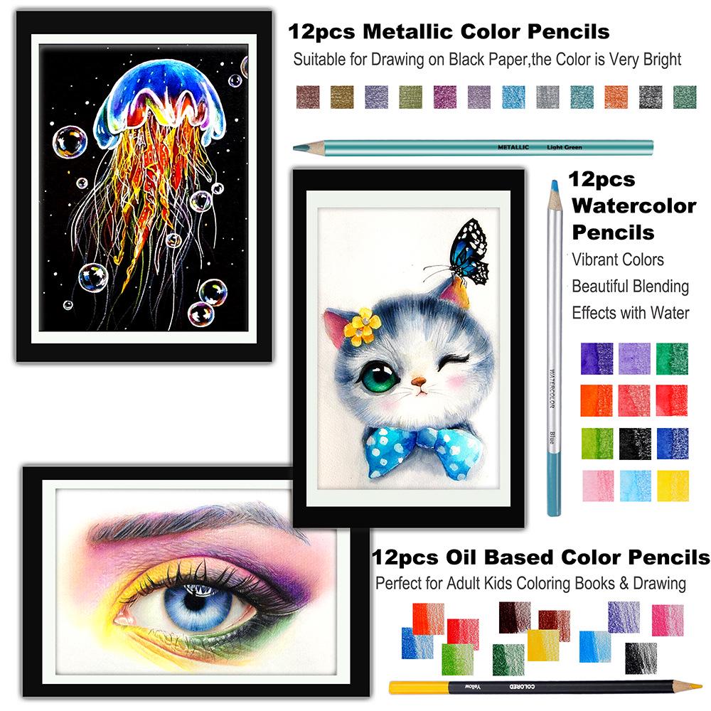 KALOUR 72-Piece Professional Sketching & Drawing Pencil Set for Fine Arts