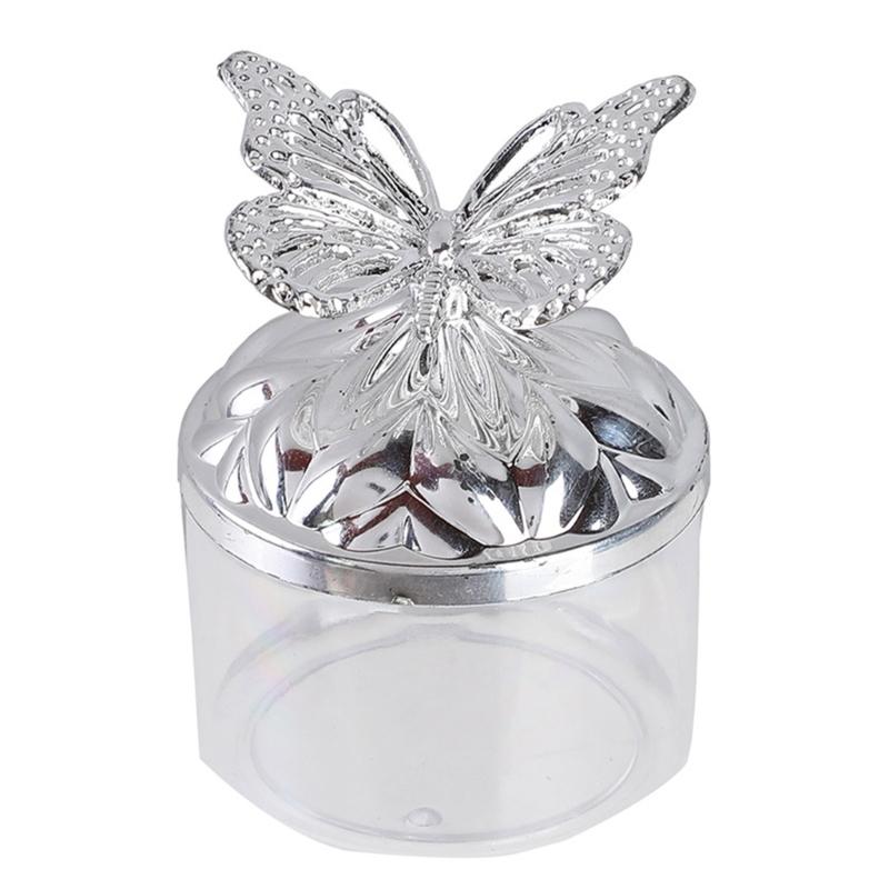 Crystal Plastic Candy Container 3D Gold Silver Butterflies For Event Tabletop Decoration