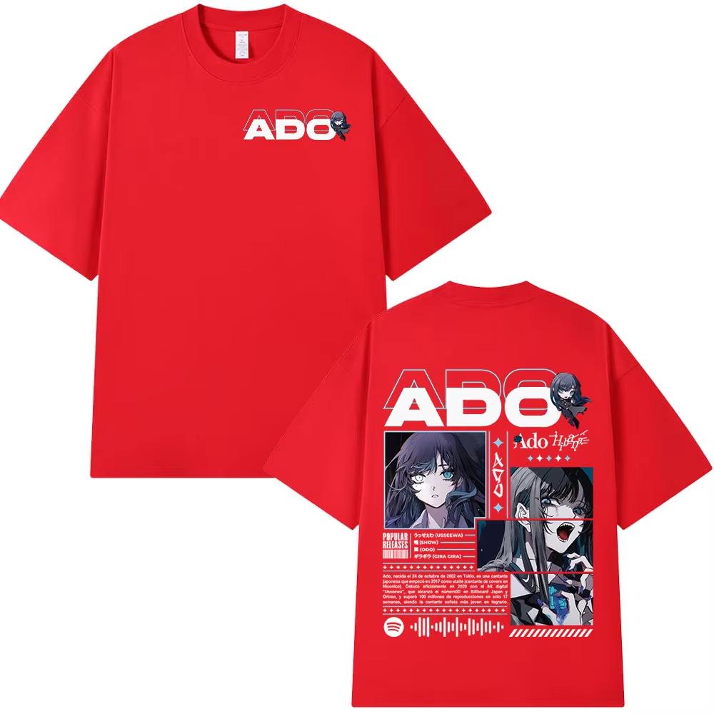 Ado World Tour 2025 Hibana Merch T Shirt Men Women Clothing Fashion Printed T-shirt Cotton Casual Short Sleeve Oversized T-shirt