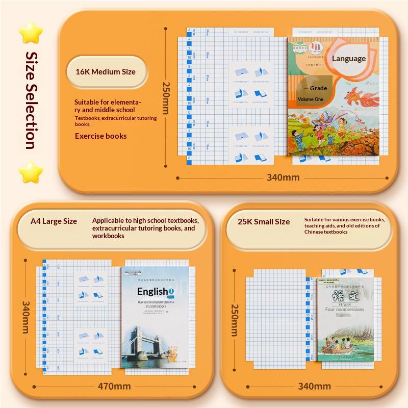 10/30 Sheets Self Adhesive Book Cover Wrapper Waterproof Transparent Book Protective Cover School Student Textbook Skin Sleeve