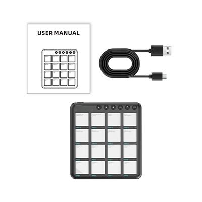MIDI Controller 16 Key Dynamic RGB Pad BT Wireless MIDI Pad Rechargeable Portable Plug and Play for Music Production