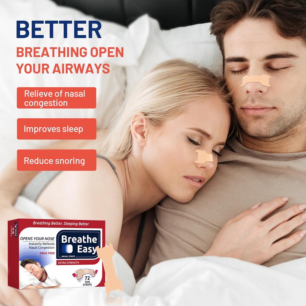Breathe Easy Anti-Snark Näsplåster för Förbättrad Näsandning