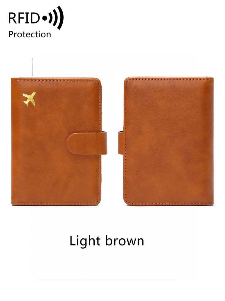 RFID travel passport set with passport holder and PU luggage label 2 pieces/set suitable for men and women's travel accessories