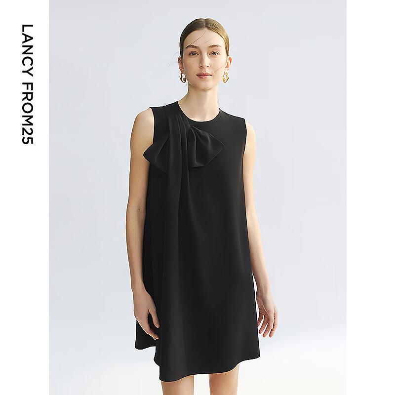 LANGZI Diacetate Bow A-Line Mini Dress