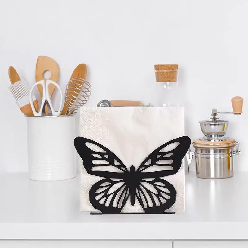 Creative Elegant Metal Cartoon Pattern Napkin Holder Paper Drawer Storage Bracket Organizer Dining Tabletop Accessory